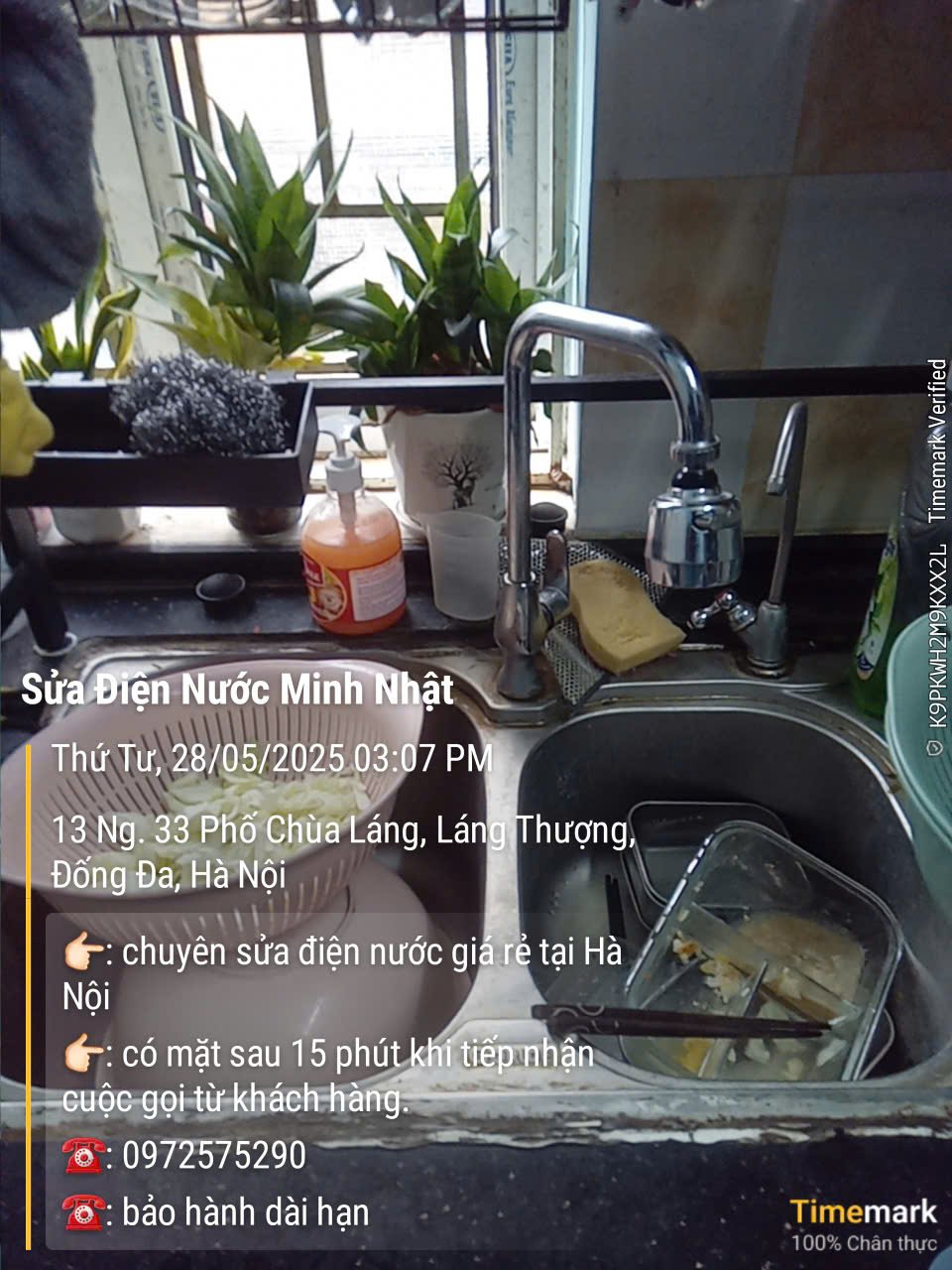 Sửa vòi nước rửa bát tại Phố Chùa Láng