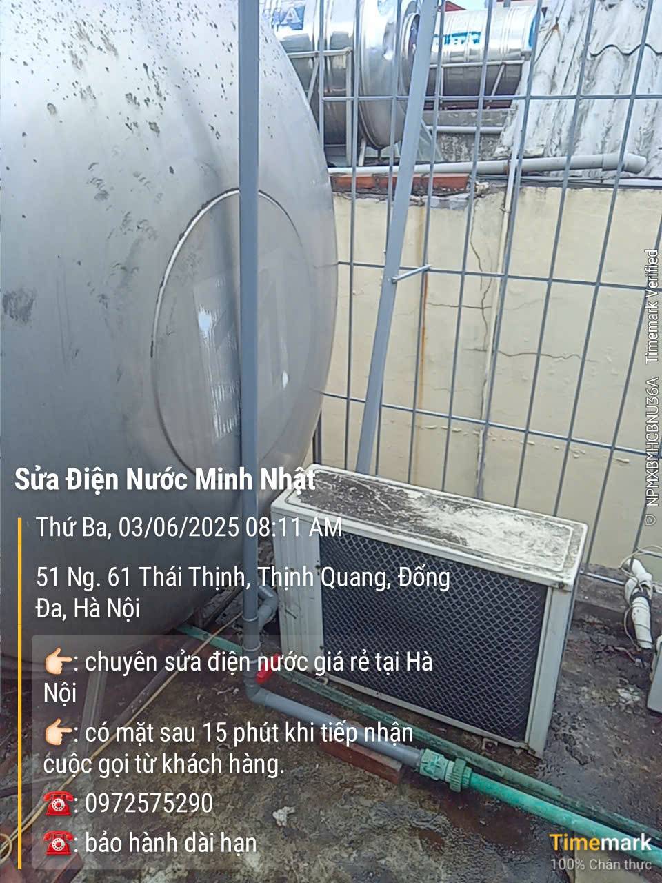 Sửa đường ống nước tại Thái Thịnh