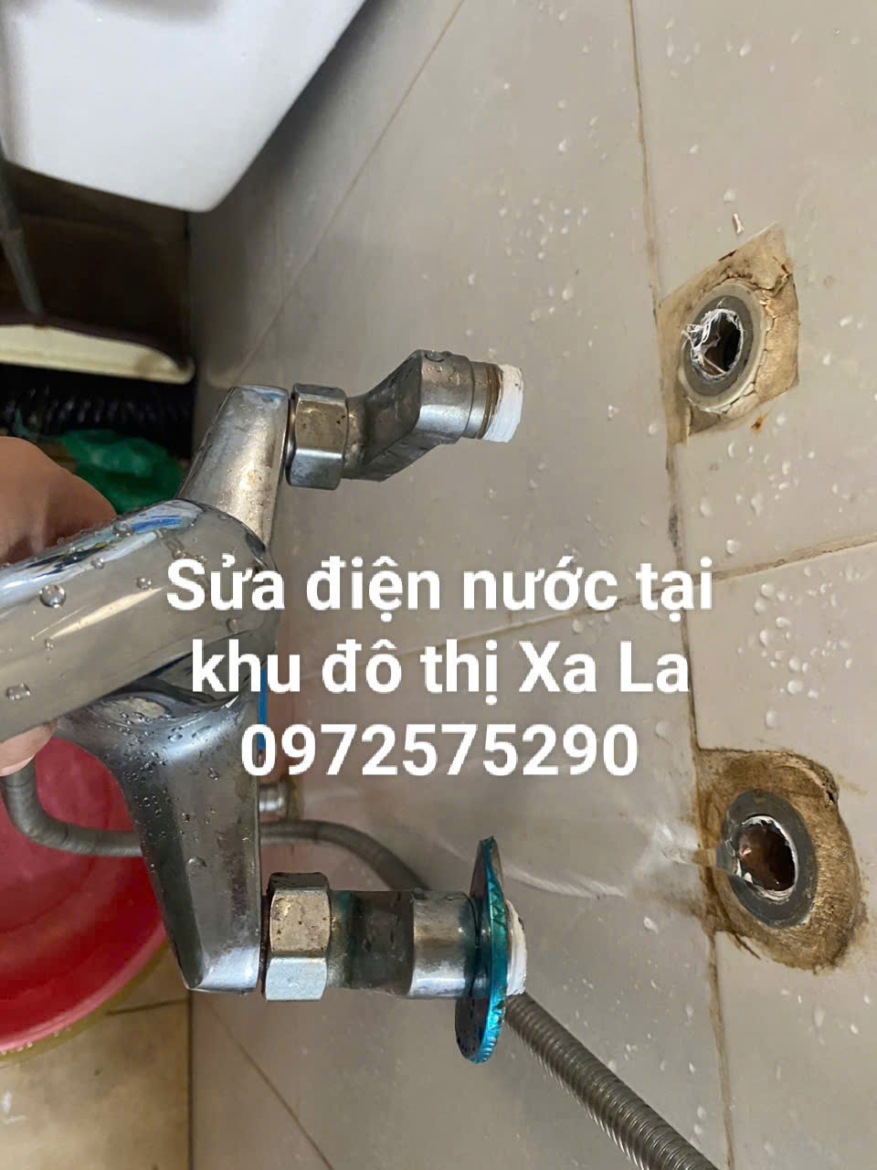 Sửa sen vòi bị gãy âm tường tại khu đô thị Xa La