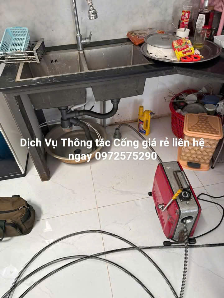 Xử lý tăc cống bằng máy Lò Xo Tại Khu Đô Thị Đặng Xá