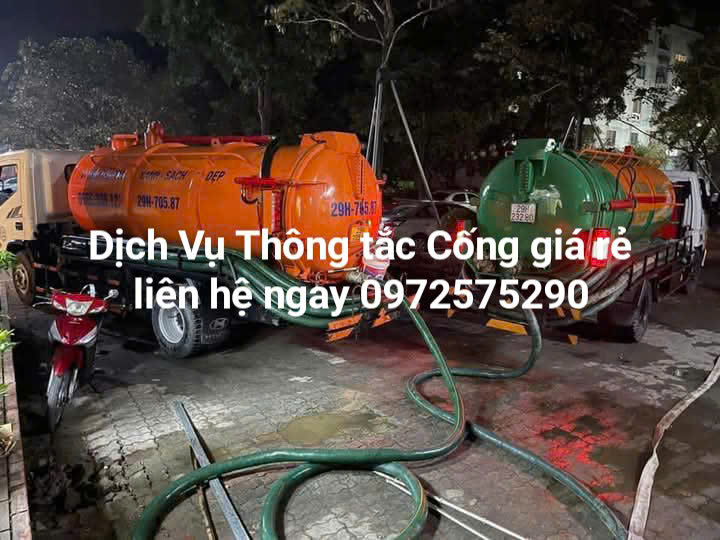 Xe thông tắc hút bể phốt tại khu đô thị Đền Lừ