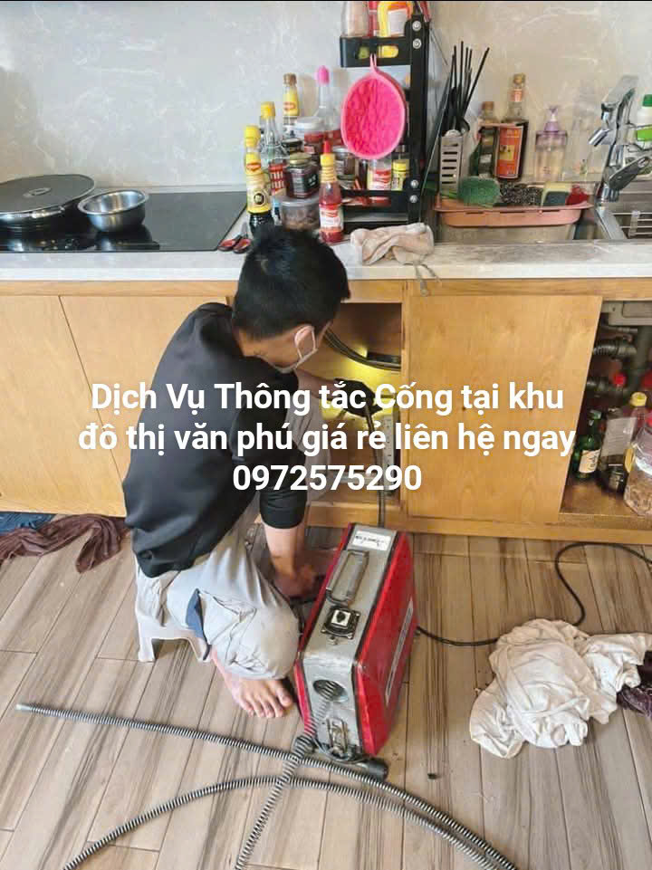 Thông tắc chậu rửa bát tại khu đô thị Văn Phú